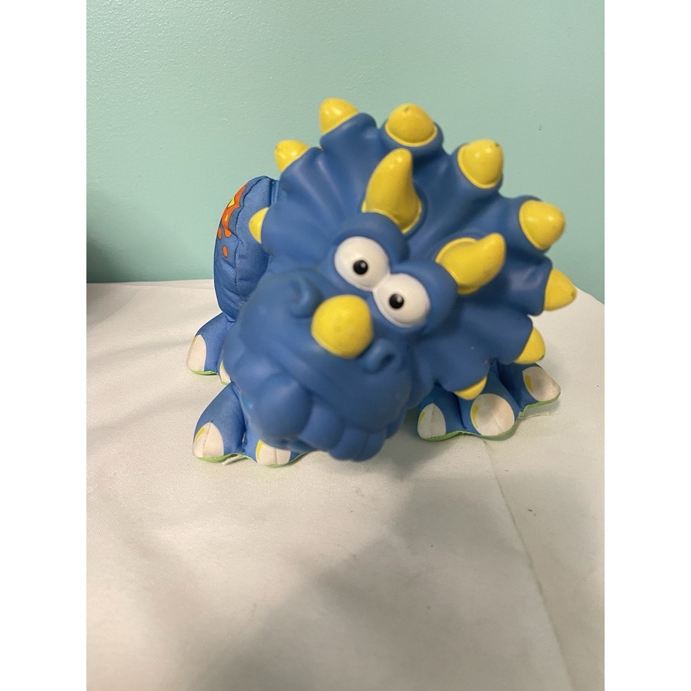Vintage 90s Fisher Price Dino Roar Dinosaur Blue 1999 Plastic Head